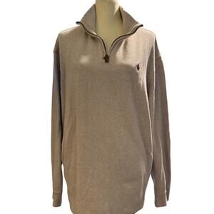 Polo Ralph Lauren Quarter Zip Pullover Sweater, Tan, Men's Size XL